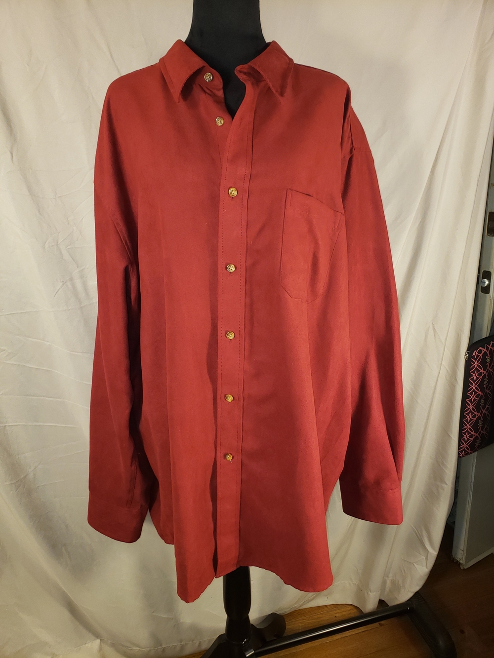 Covington Men's Brick Red Button-Front Shirt Jacket - XXL